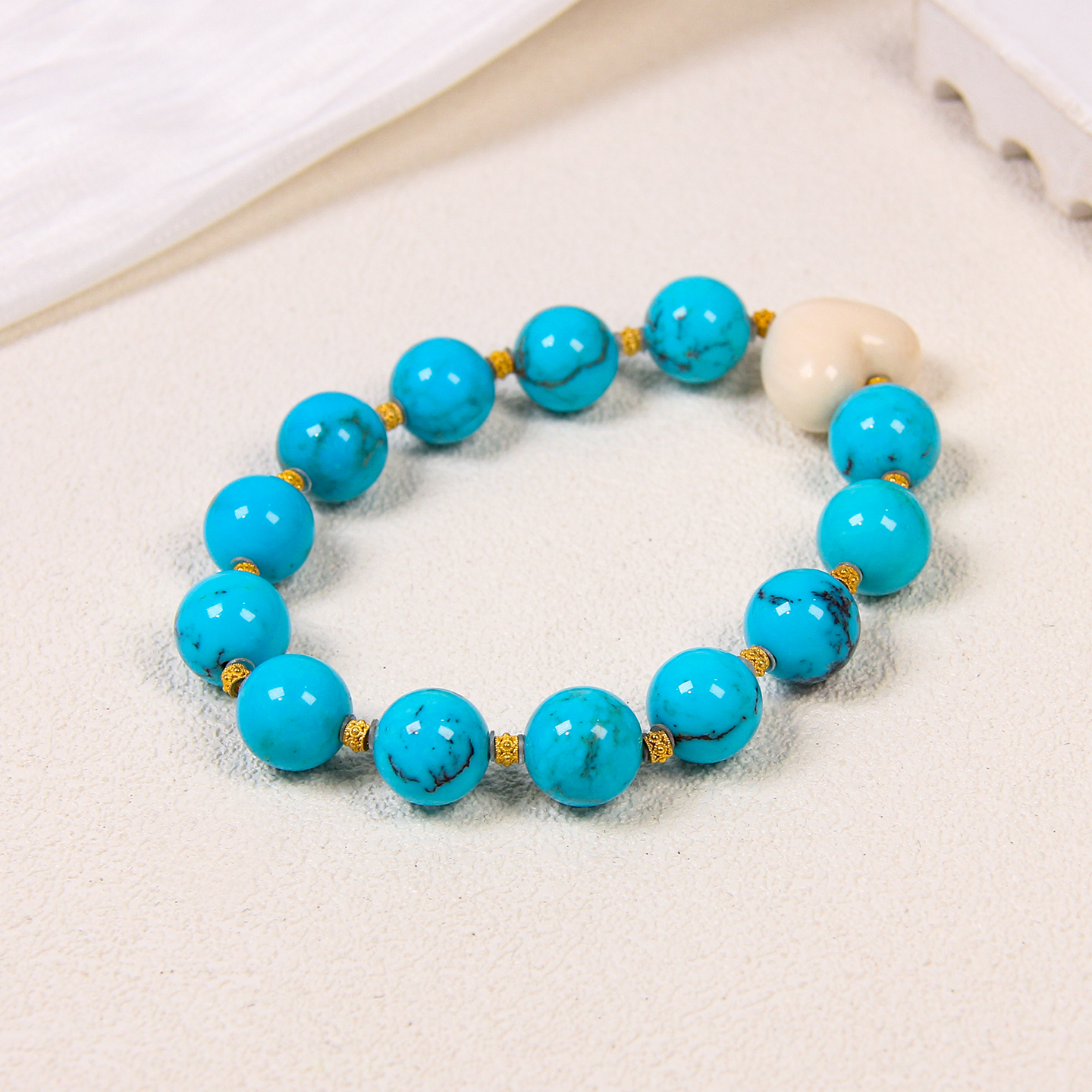 18K绿松石圆珠手串D多样性发货一件LX030503