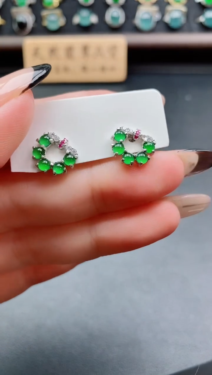 银S925镶嵌戒指翡翠1