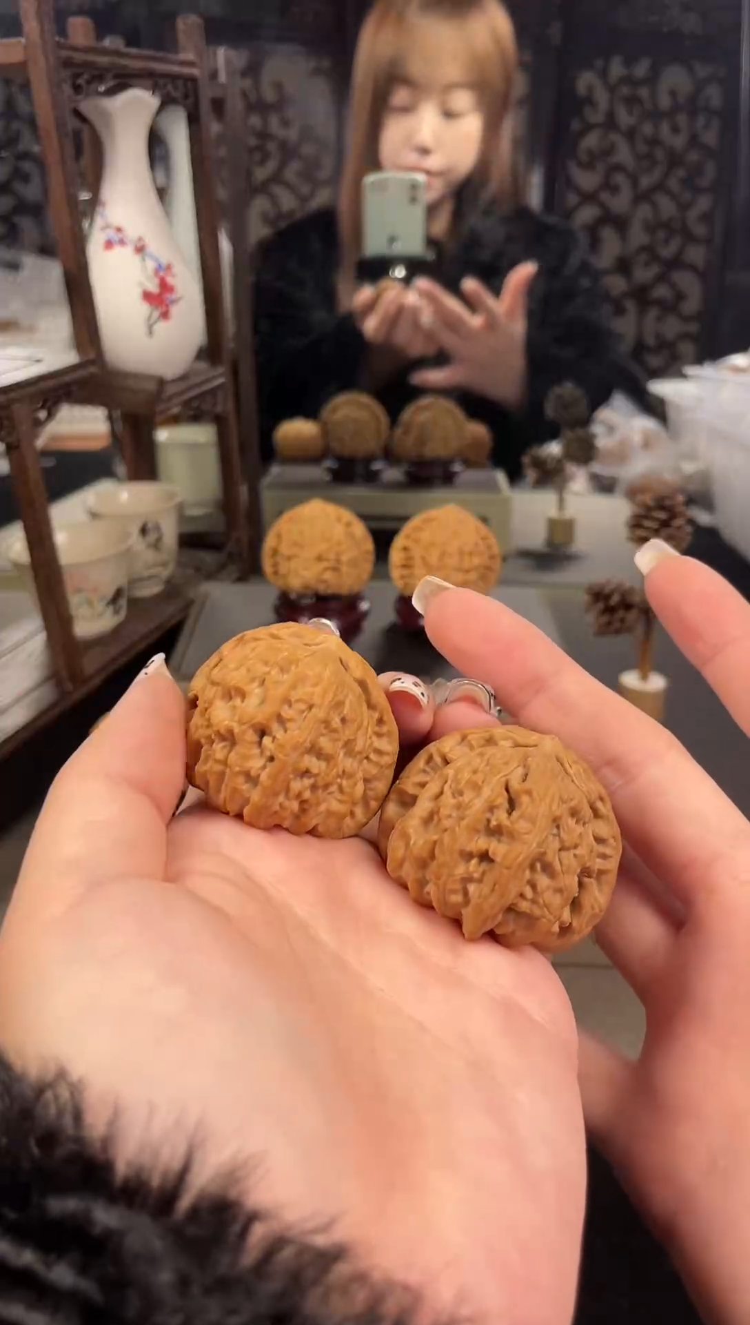 【闪购商品】文玩核桃把件白狮子42尺-6