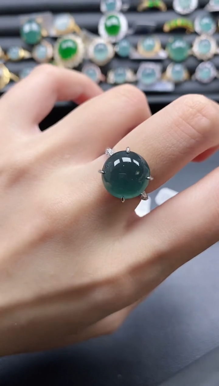 【闪购商品】翡翠戒指银S925镶嵌1111