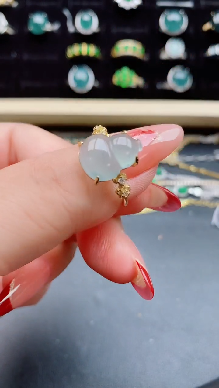 【闪购商品】翡翠戒指银S925镶嵌85050