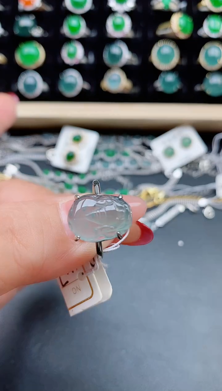 【闪购商品】翡翠戒指银S925镶嵌5080505
