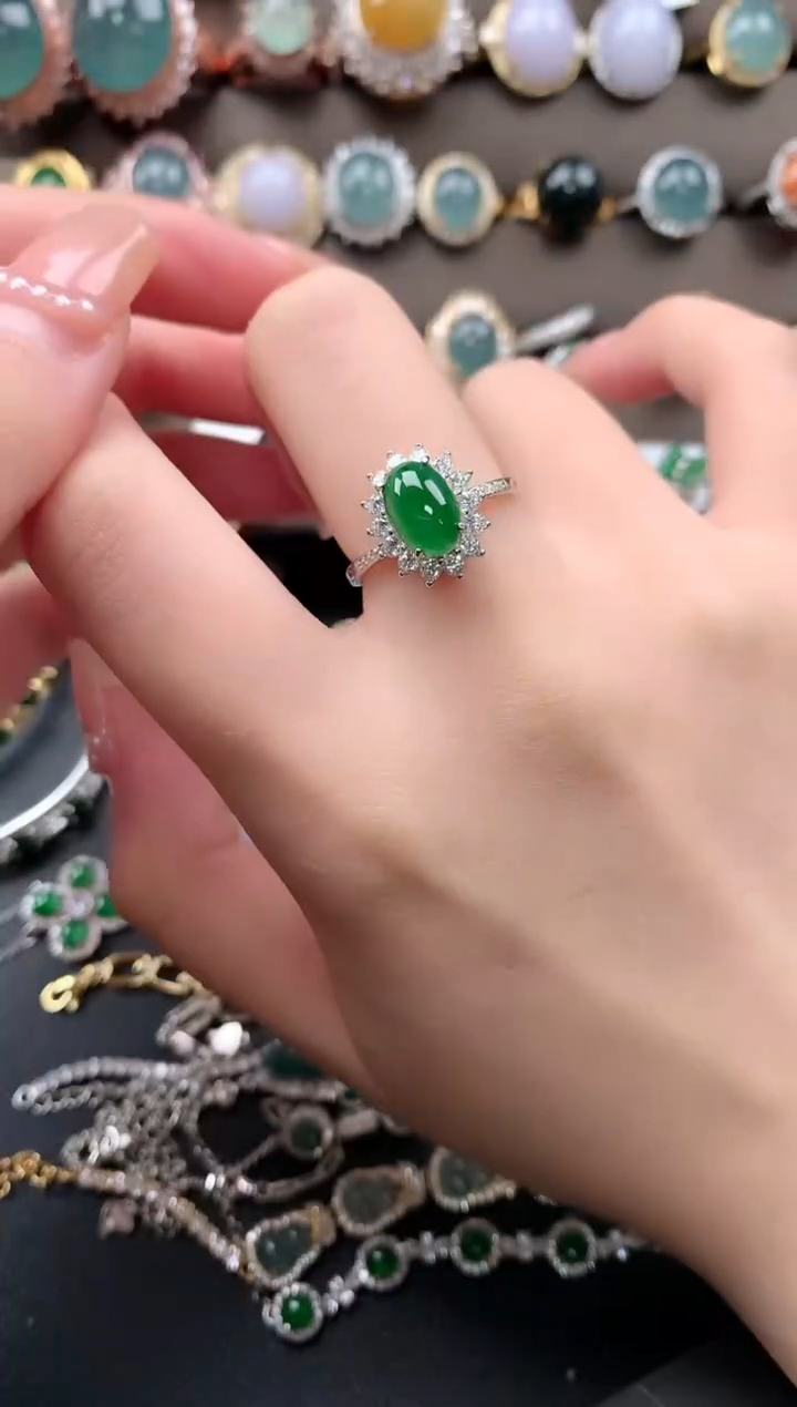 【闪购商品】翡翠戒指银S925镶嵌5214198