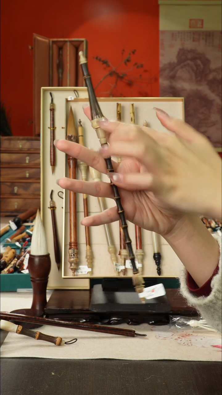 348号闪孤品高货毛笔链接 清水试笔 蘸墨不退