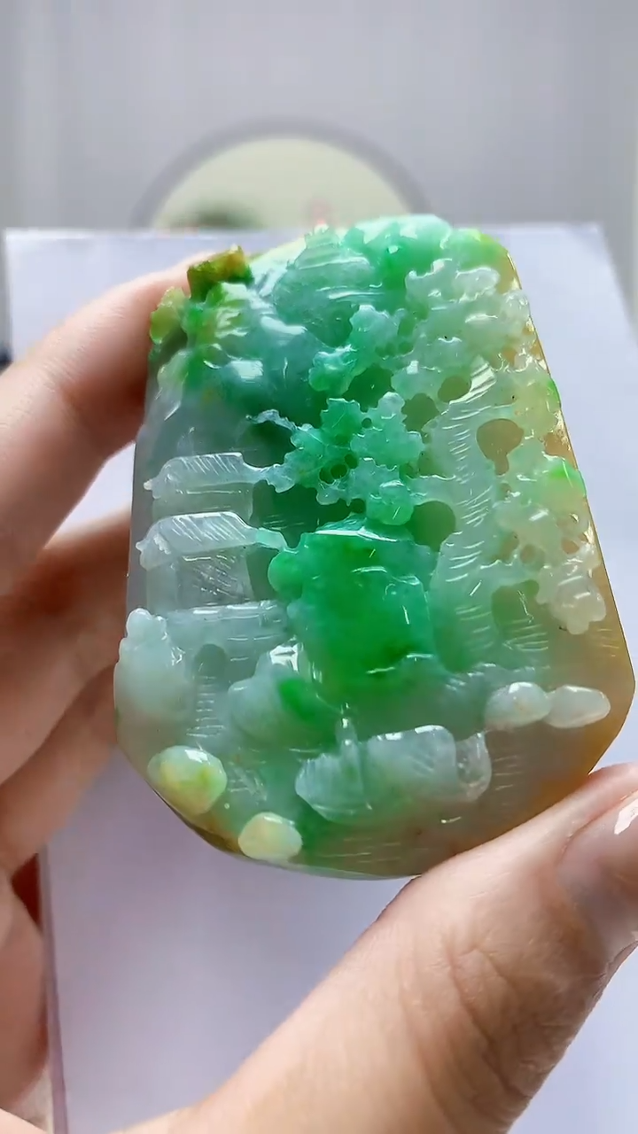 未镶嵌定制翡翠4852MM-毛货挂件79