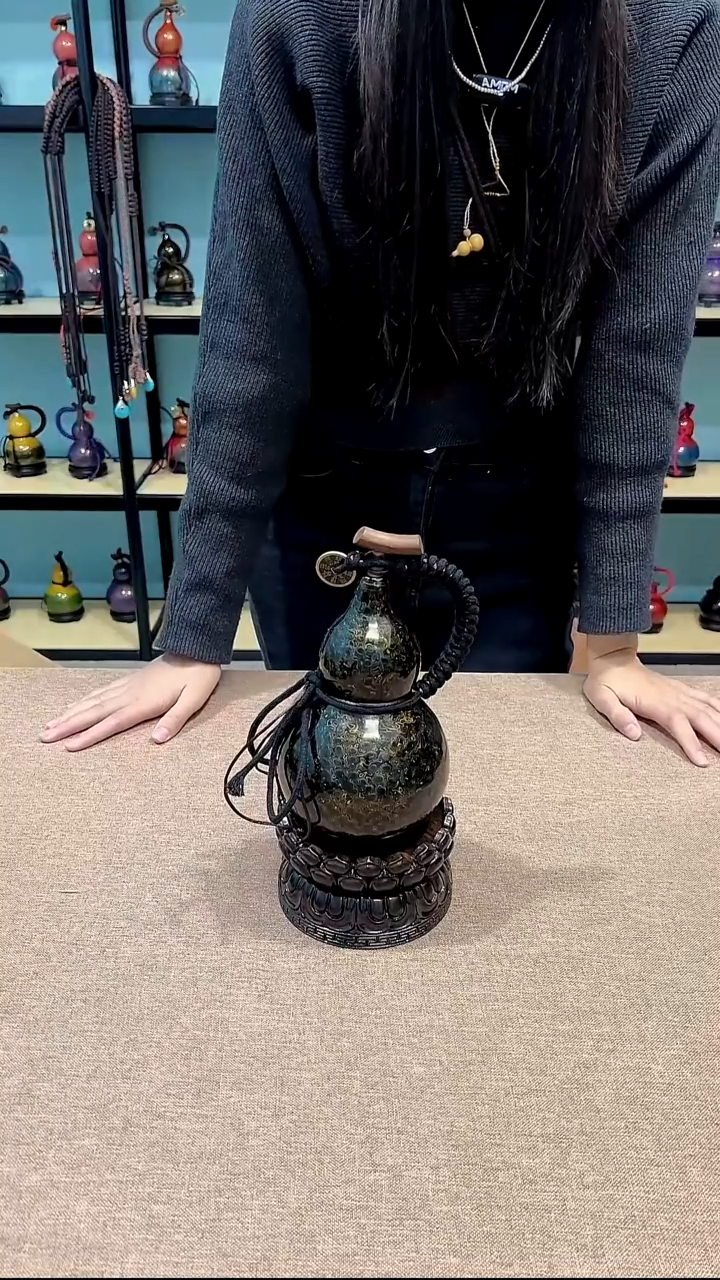 大漆工艺品大漆螺钿酒葫芦