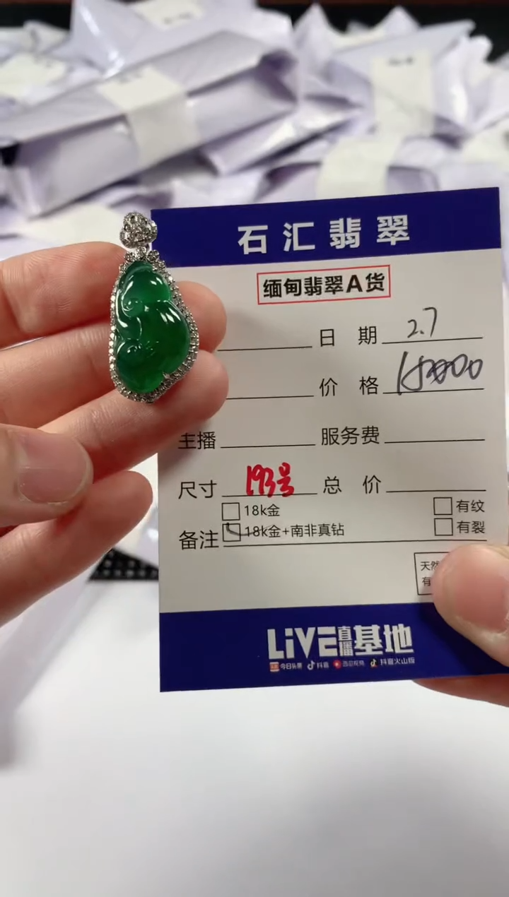 【闪购商品】翡翠颈饰18K金镶嵌11111111