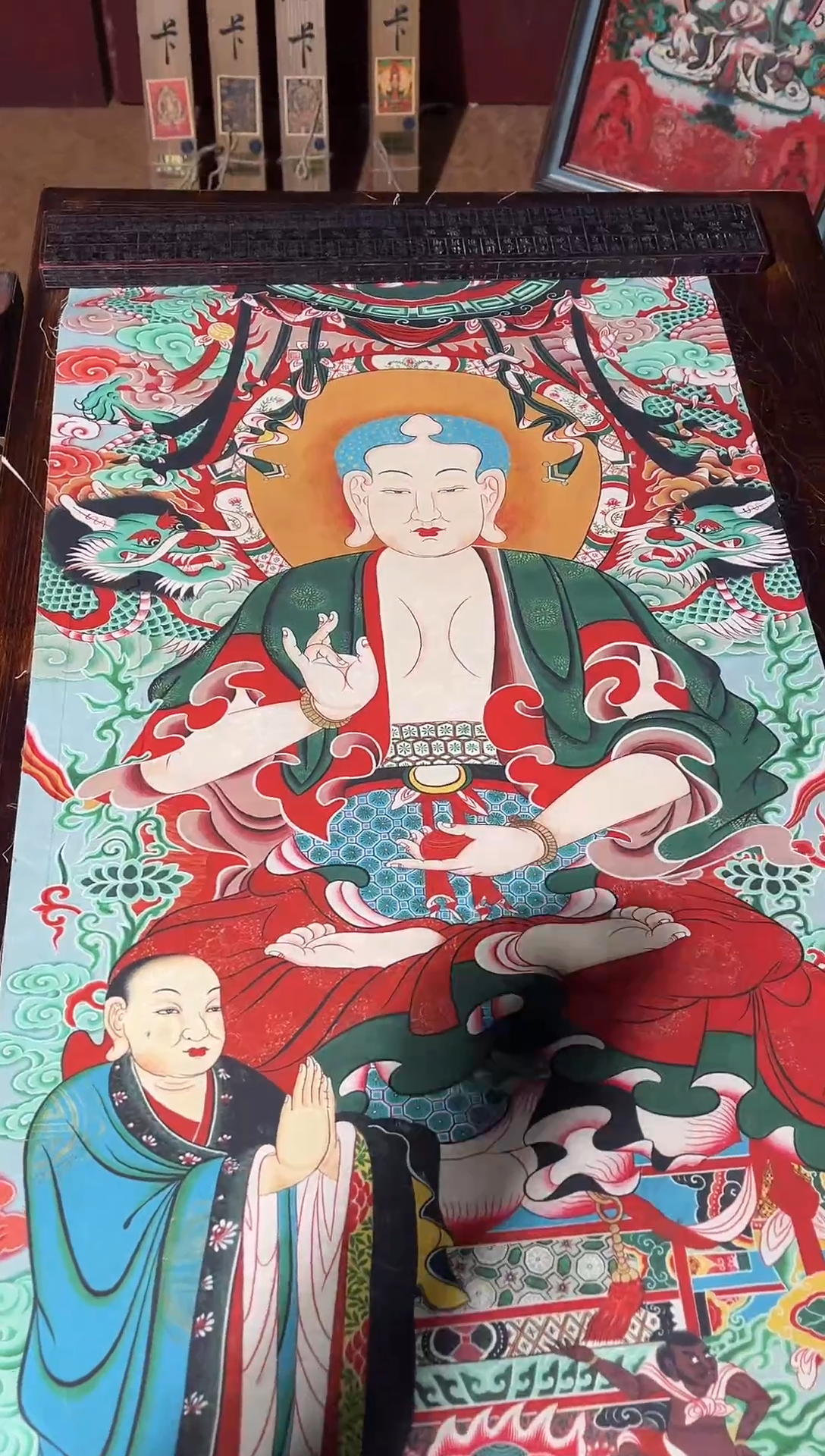 卷轴画菊菊唐卡tk160