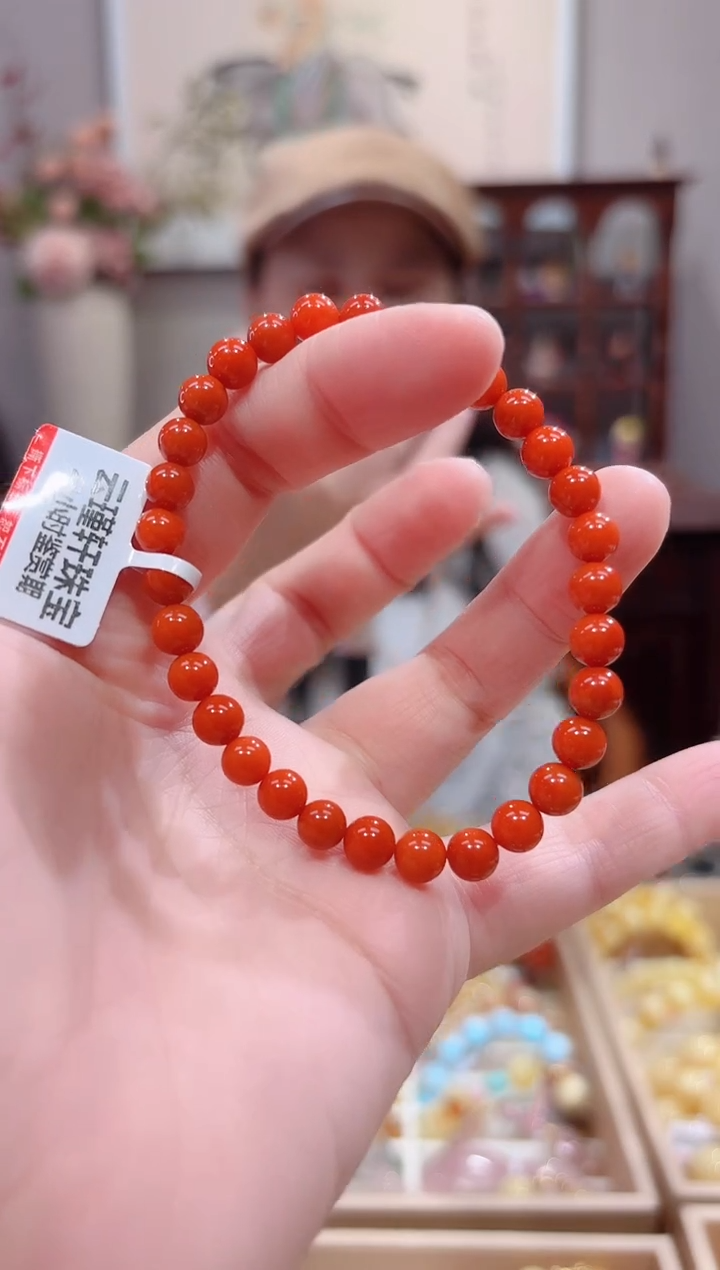 【闪购商品】南红玛瑙手串未镶嵌设计款珠串6.4