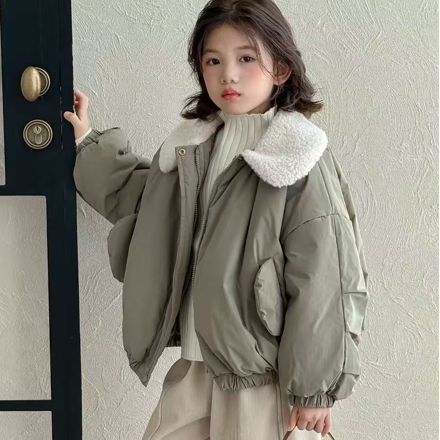 【超柔加绒 森韩系水洗纯棉】儿童冬款外套1220014