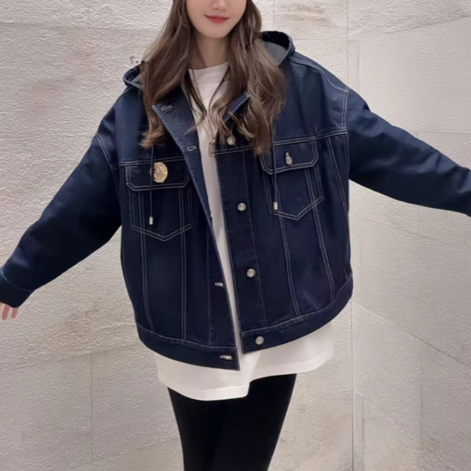 AMASS/阿玛施女装工装宽松牛仔外套女秋冬百搭短款夹克上衣540049