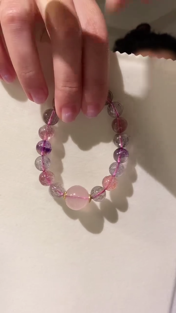 【闪购商品】水晶手链未镶嵌超七10+粉水顶珠