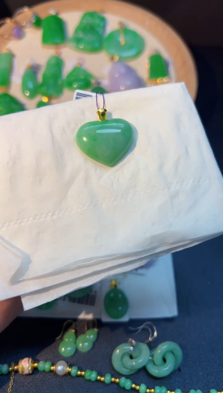 【闪购商品】翡翠颈饰18K金镶嵌Y缅料A货/支持复检/一件 