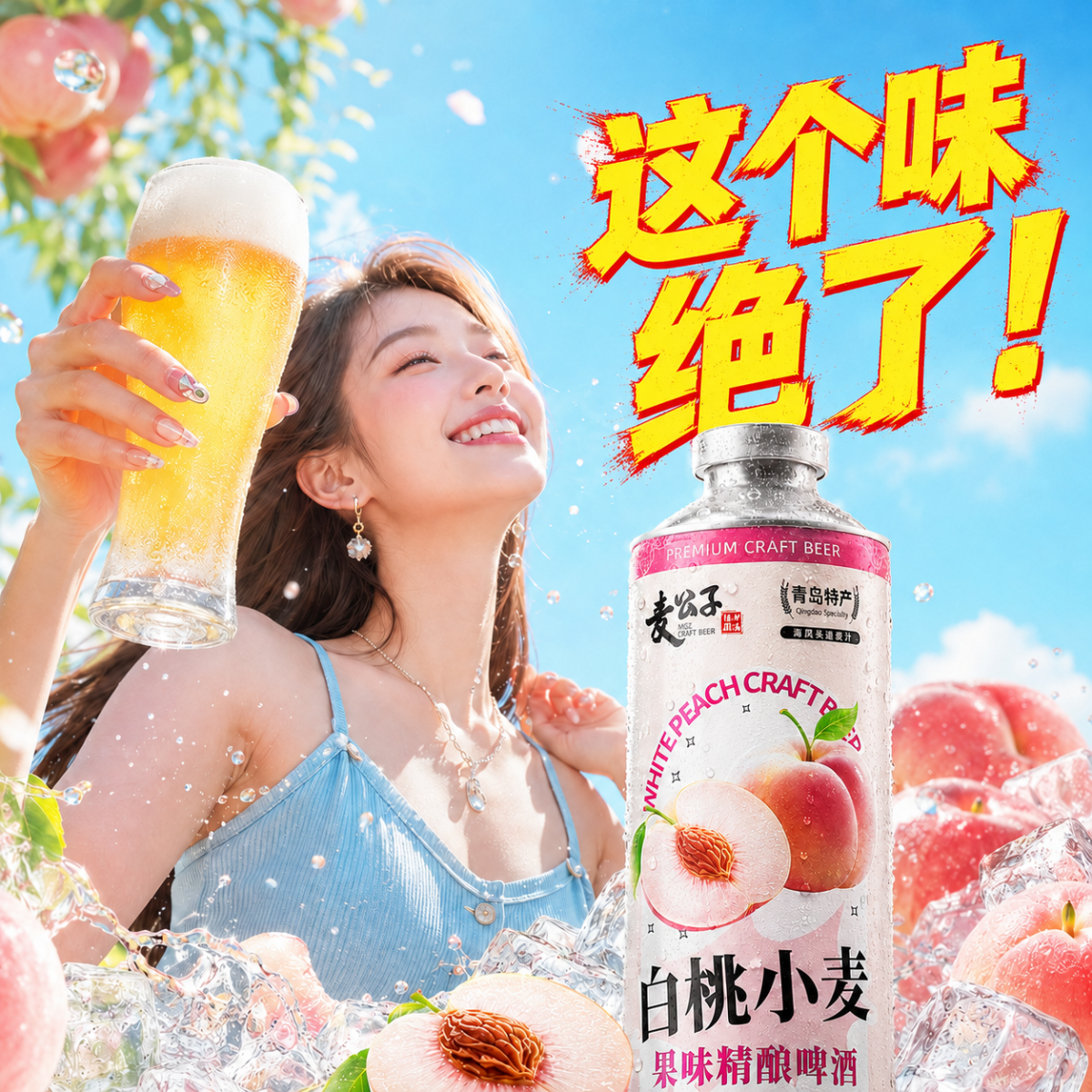 山东特产精酿原浆啤酒黄啤白啤黑啤白桃果啤国产扎啤1L桶整箱礼盒