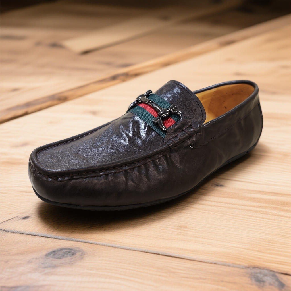 透气低帮手抓纹头层牛皮耐磨豆豆鞋乐福鞋皮鞋时尚鞋子男款男鞋