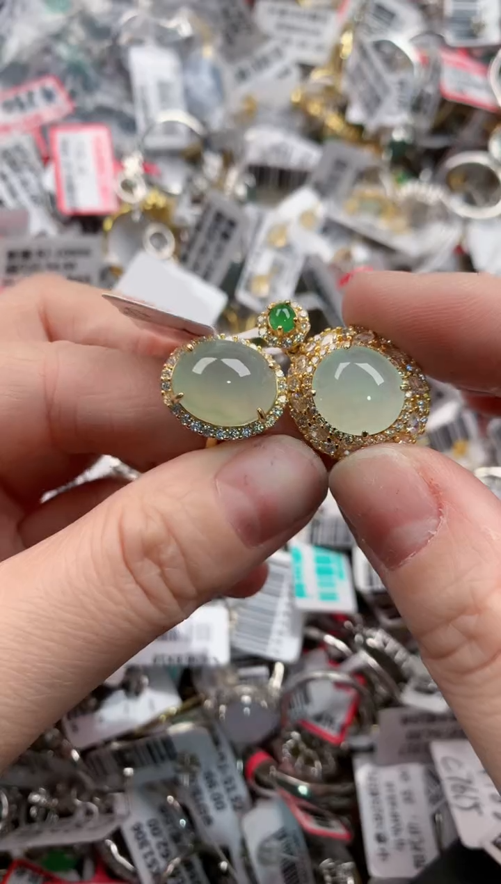 银S925镶嵌戒指翡翠1313----10