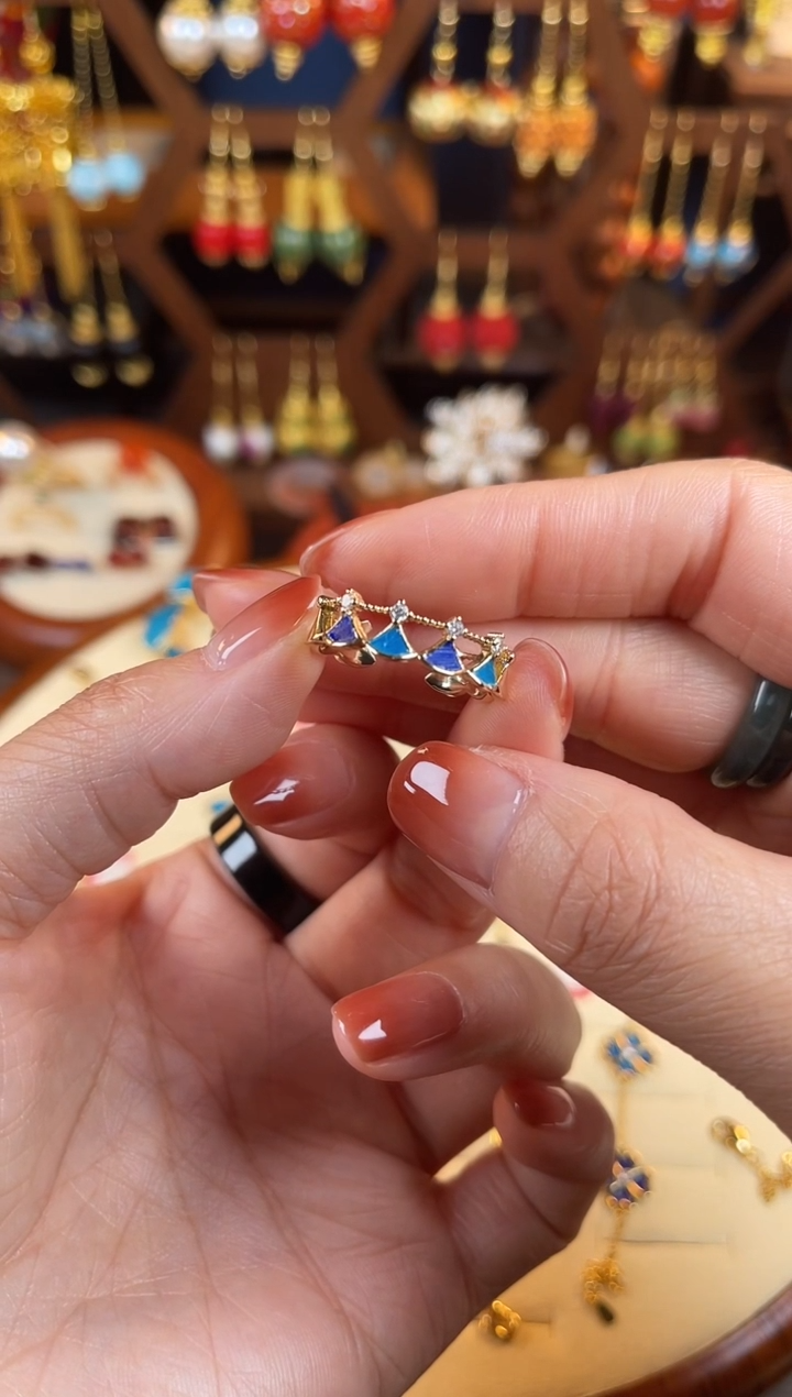 【闪购商品】蓝色珐琅景泰蓝戒指