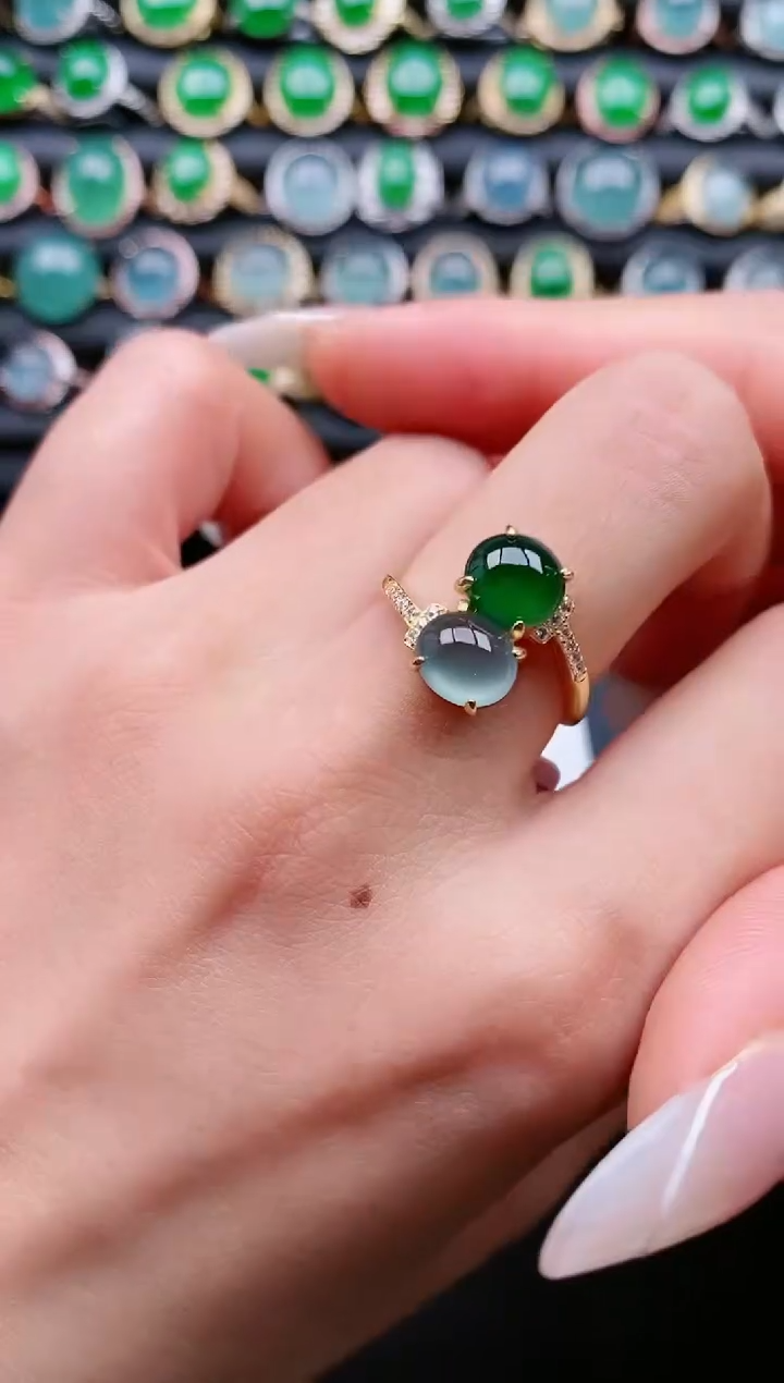 【闪购商品】翡翠戒指银S925镶嵌111111111111111