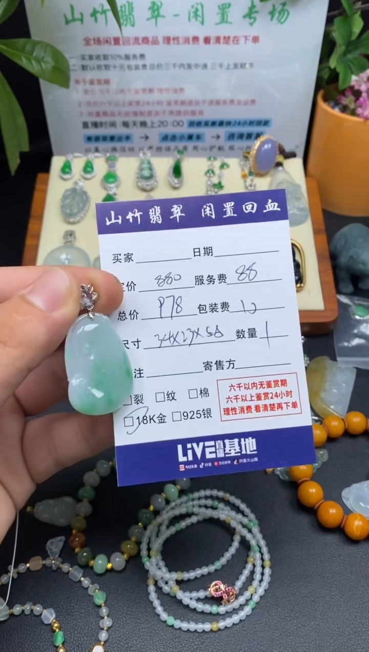 颈饰18K金镶嵌翡翠3001726
