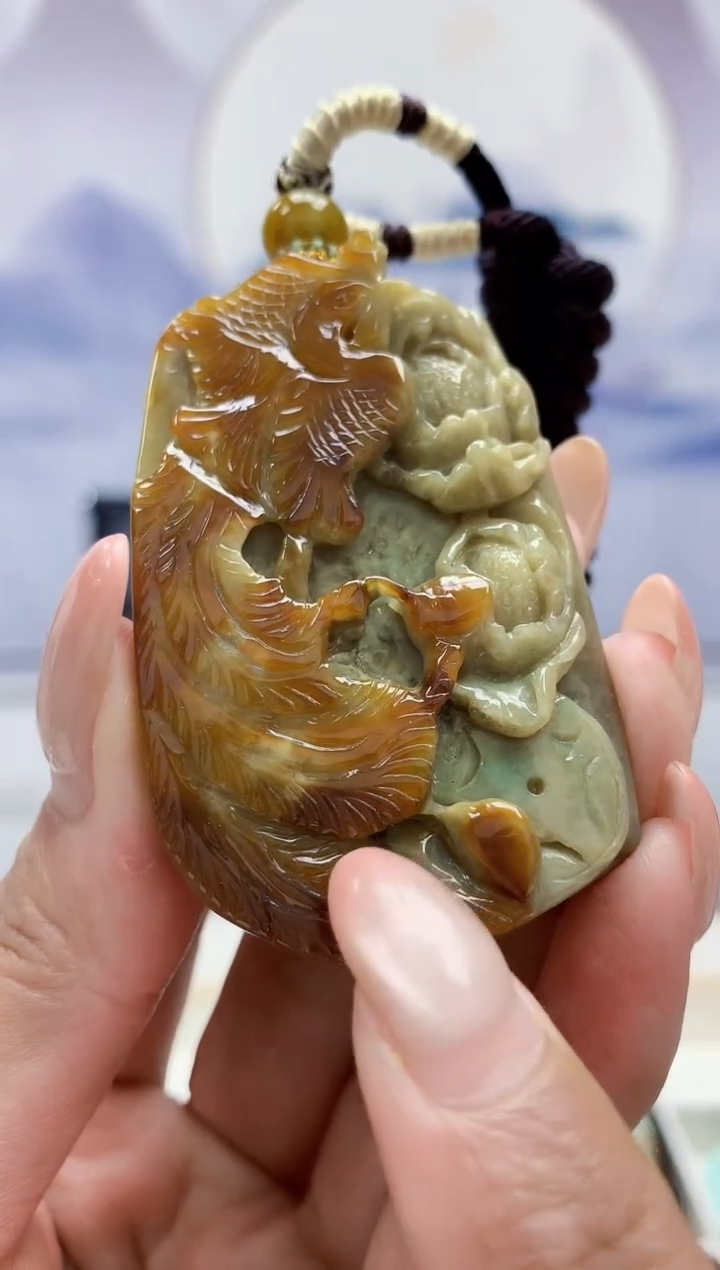 定制翡翠未镶嵌5028MM-毛货挂件88