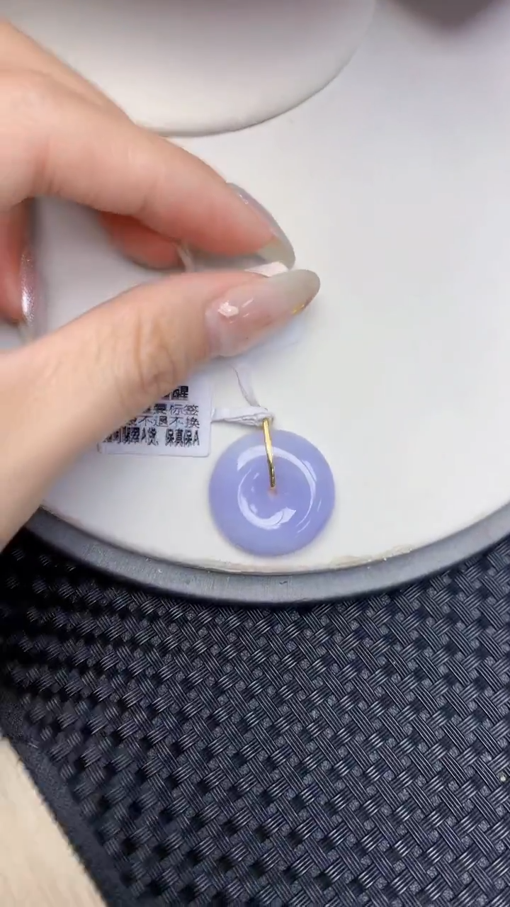 颈饰18K金镶嵌翡翠天然缅甸翡翠a货百元以上9元证书费自理