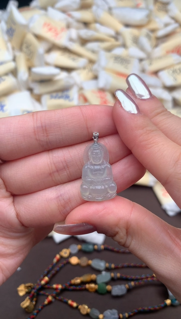 【闪购商品】翡翠挂件18K金镶嵌一