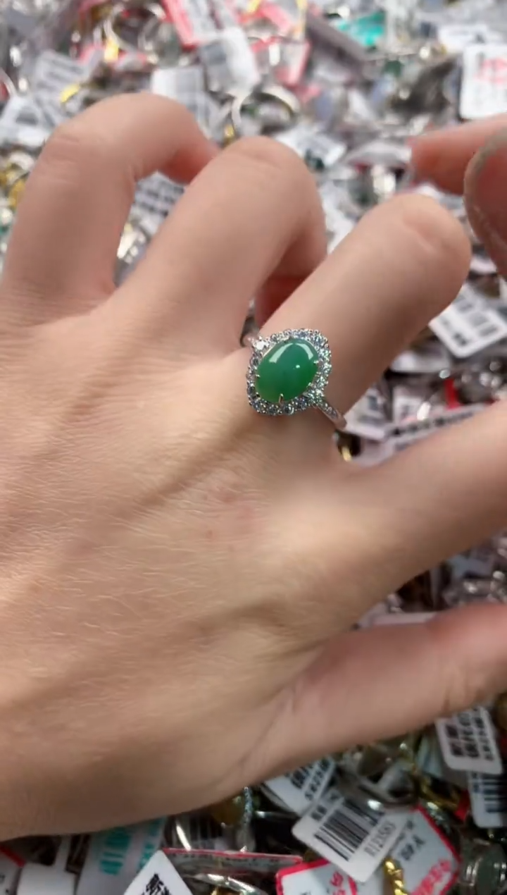 银S925镶嵌戒指翡翠24       6