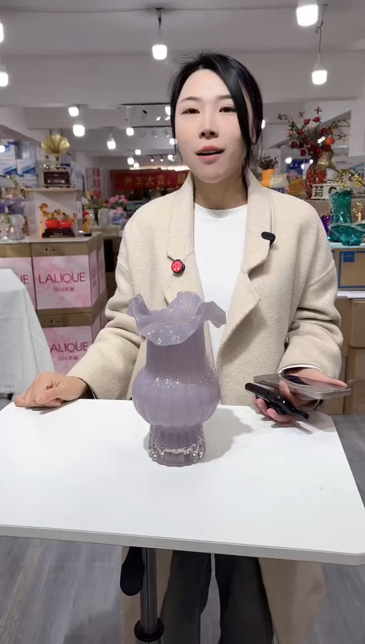 【闪购商品】琉璃瑞鸿花器早l-22