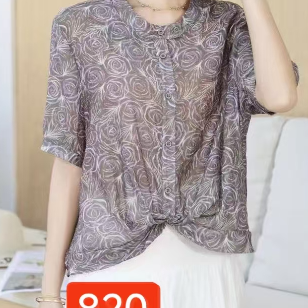 0608-16   女款时尚气质夏季轻薄短袖上衣   JZ  820