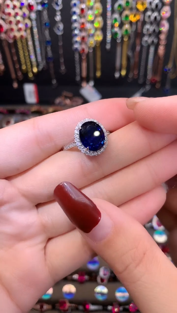 【闪购商品】蓝宝石戒指银S925镶嵌银色
