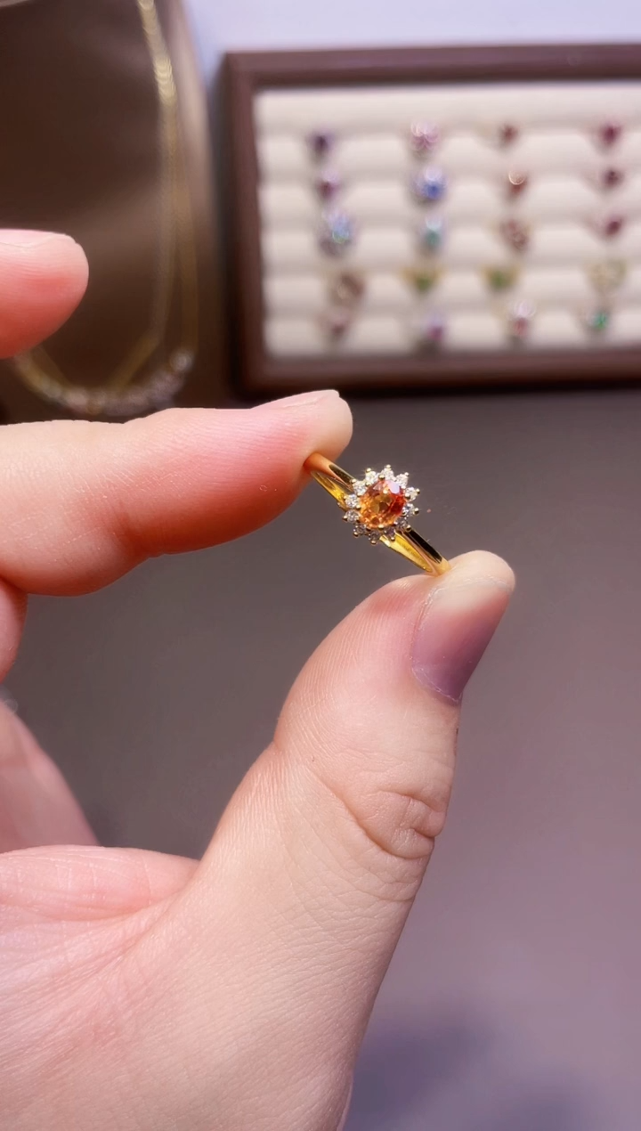 【闪购商品】彩色蓝宝石戒指银S925镶嵌1