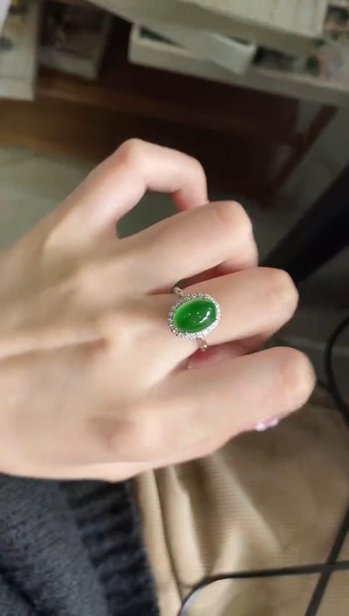 【闪购商品】翡翠戒指银S925镶嵌51151