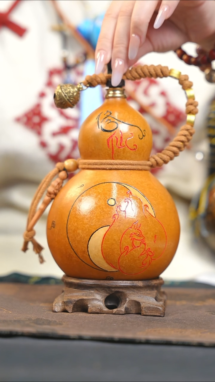 【闪购商品】RD181大漆酒葫芦不包手串及旋转底座