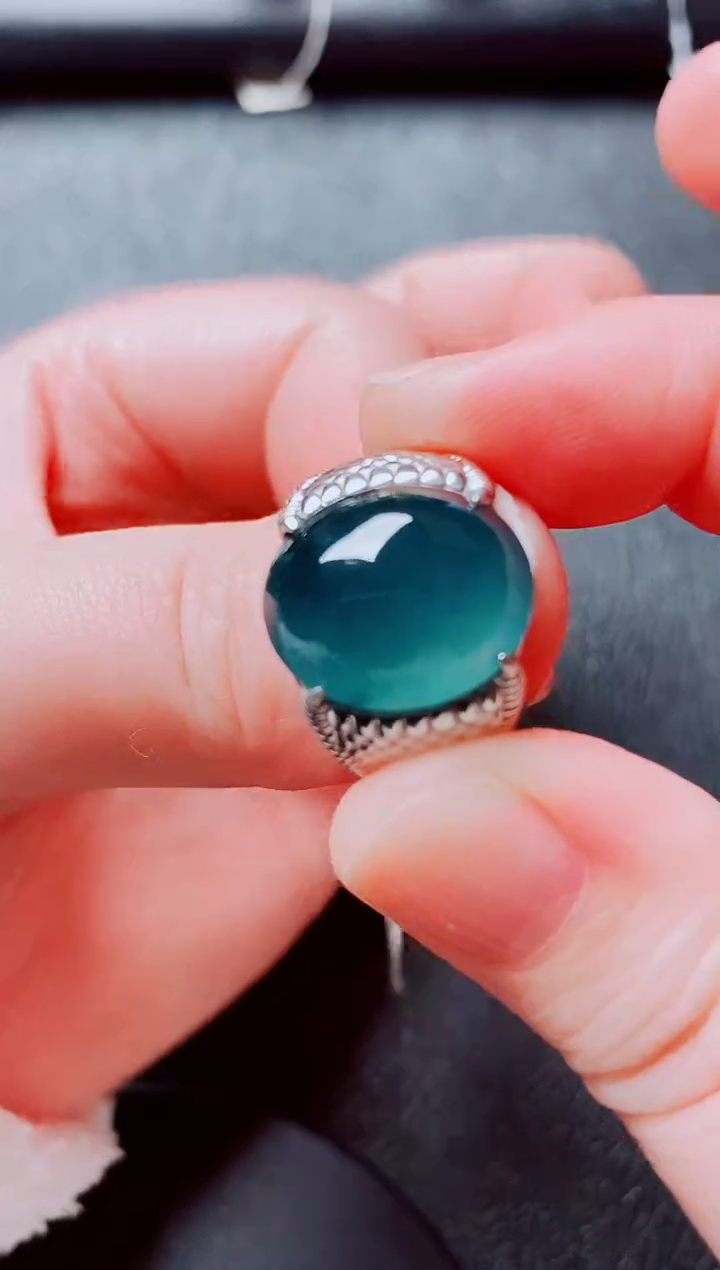 银S925镶嵌戒指翡翠111