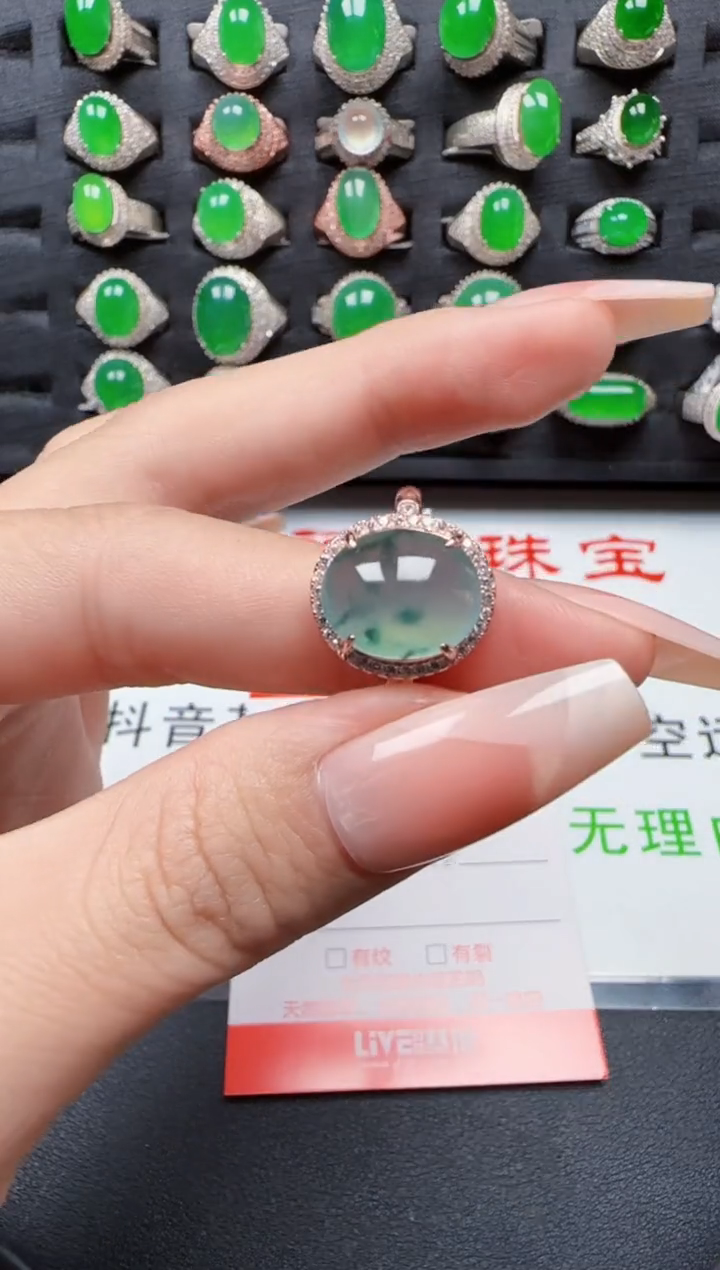 【闪购商品】翡翠戒指银S925镶嵌3292