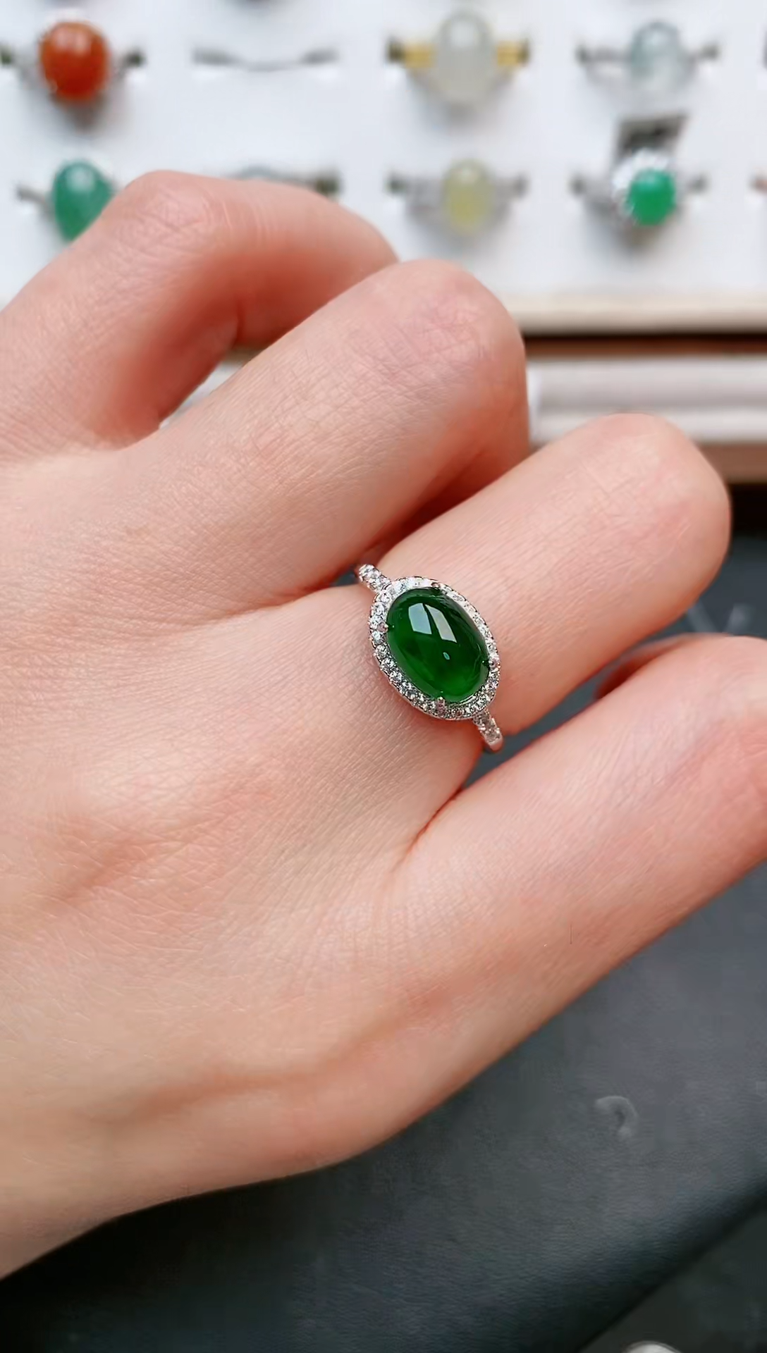 【闪购商品】翡翠戒指银S925镶嵌....