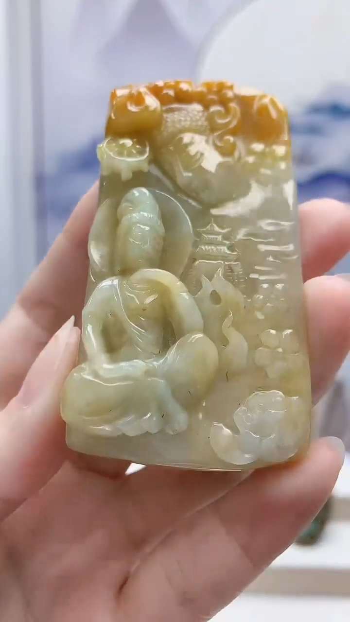 未镶嵌定制翡翠4852ry-毛货挂件239