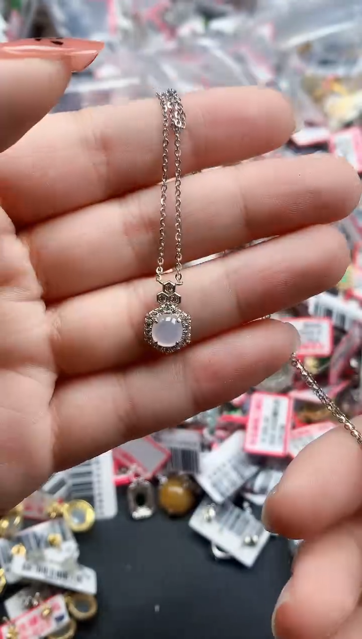 银S925镶嵌戒指翡翠天然A货缅甸翡翠