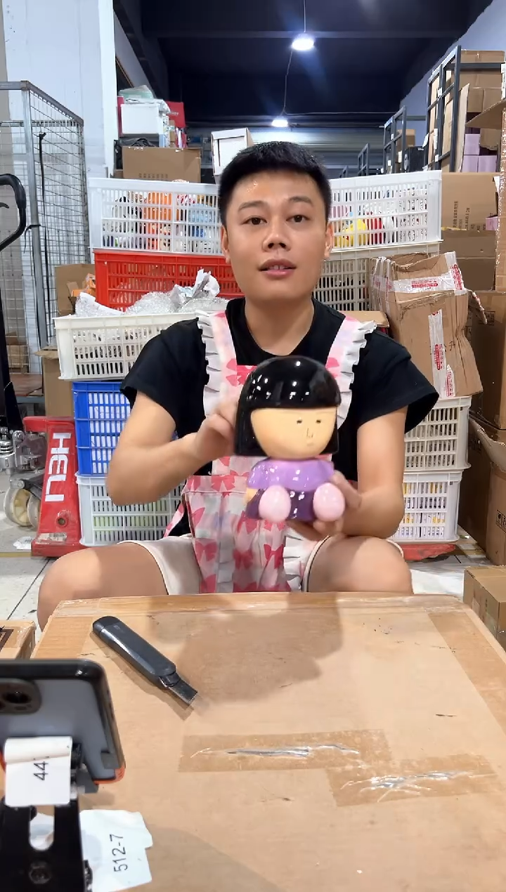 瓷片野口火锅罐摆件