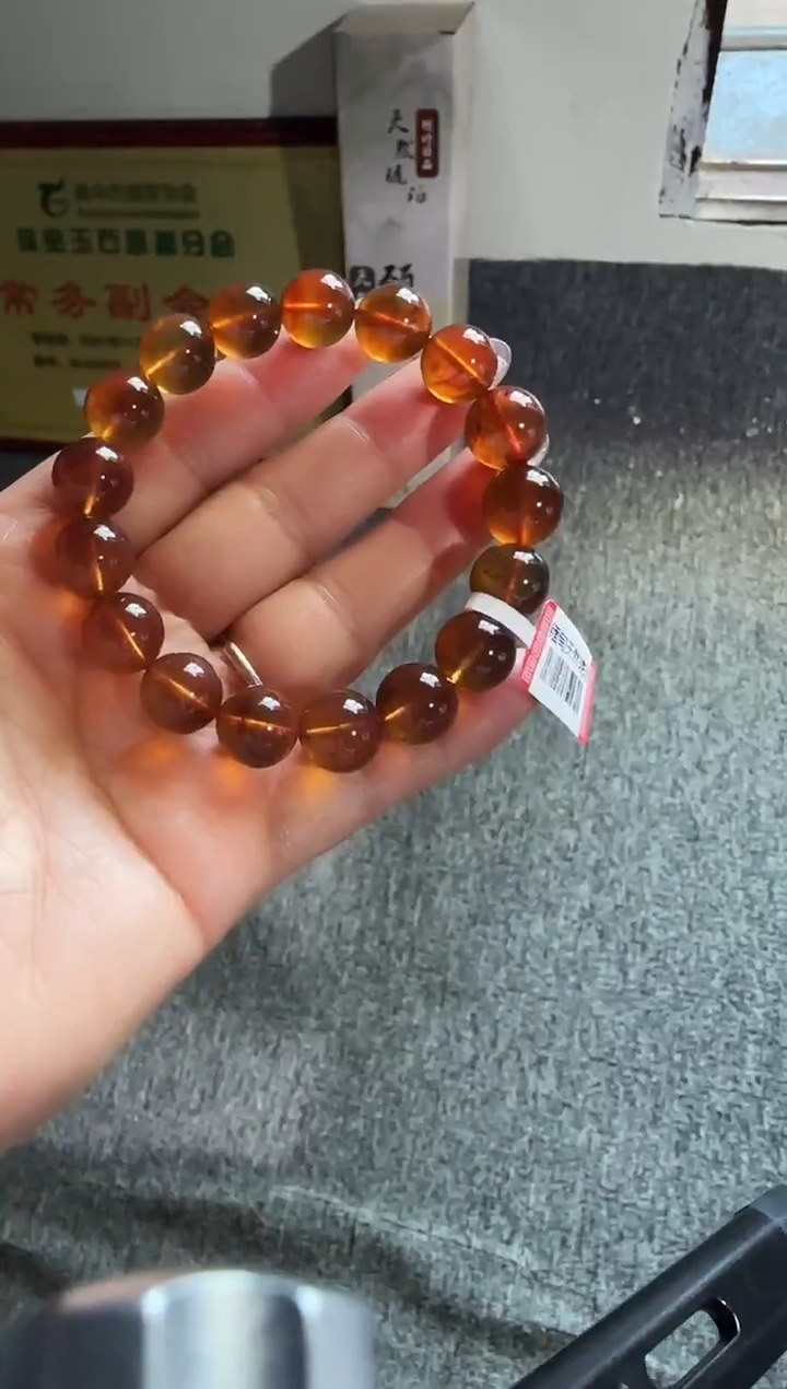 手串琥珀未镶嵌琦*#8缅甸琥珀紫罗兰手串12mm