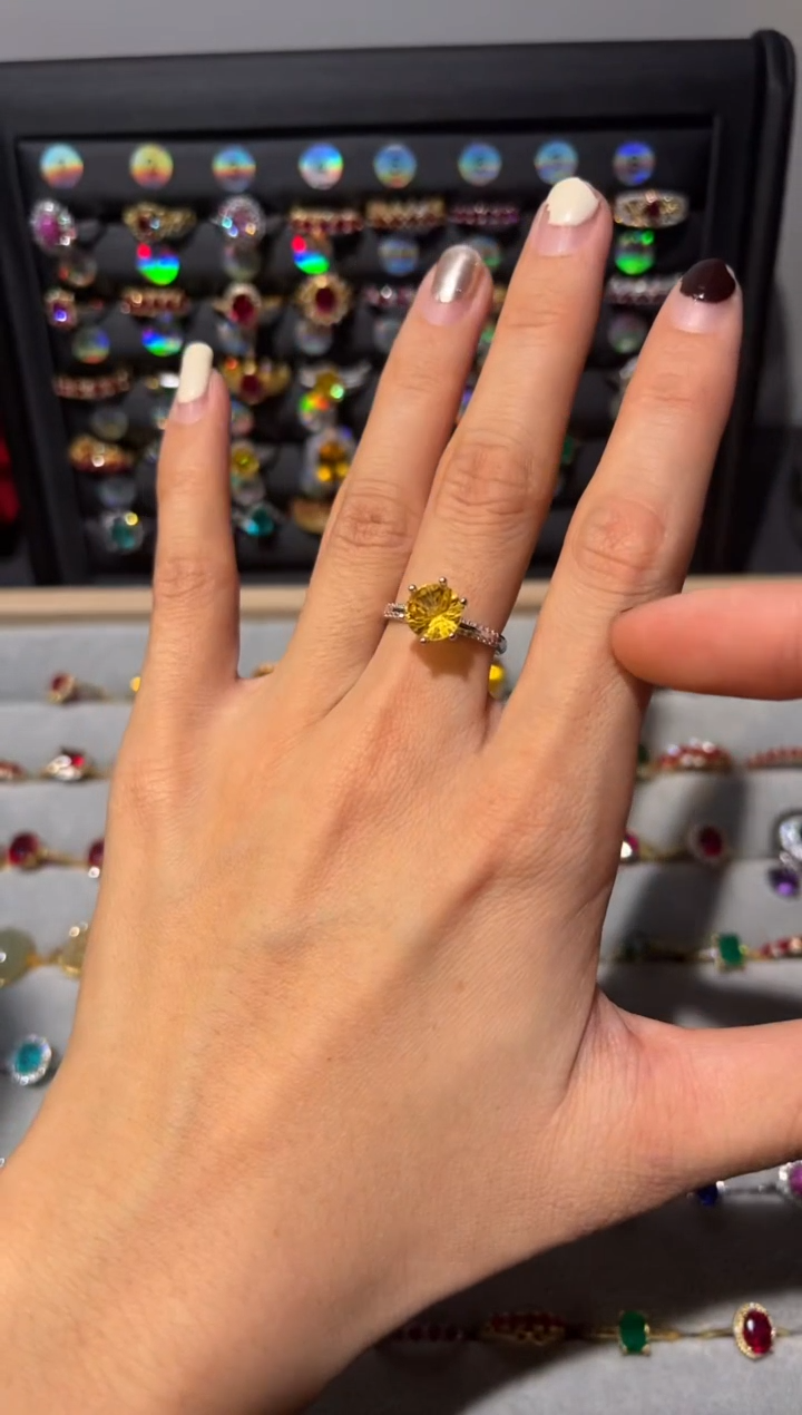 【闪购商品】黄晶戒指银S925镶嵌0000