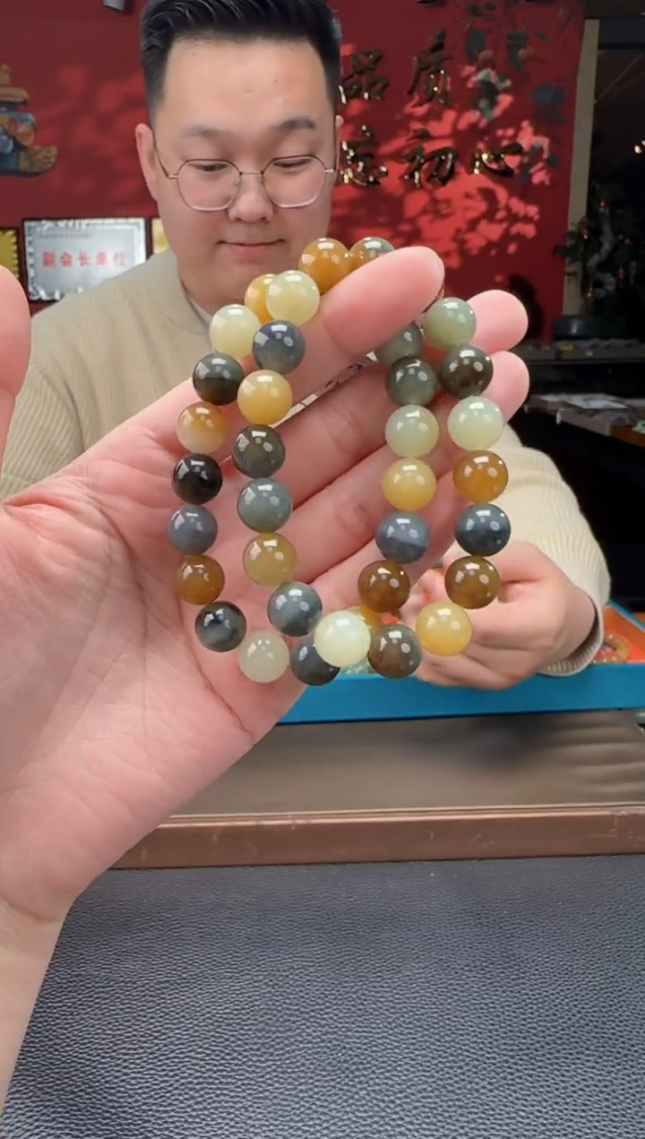 【闪购商品】和田玉手串未镶嵌楼兰三色手串 多样性发货拍一发一