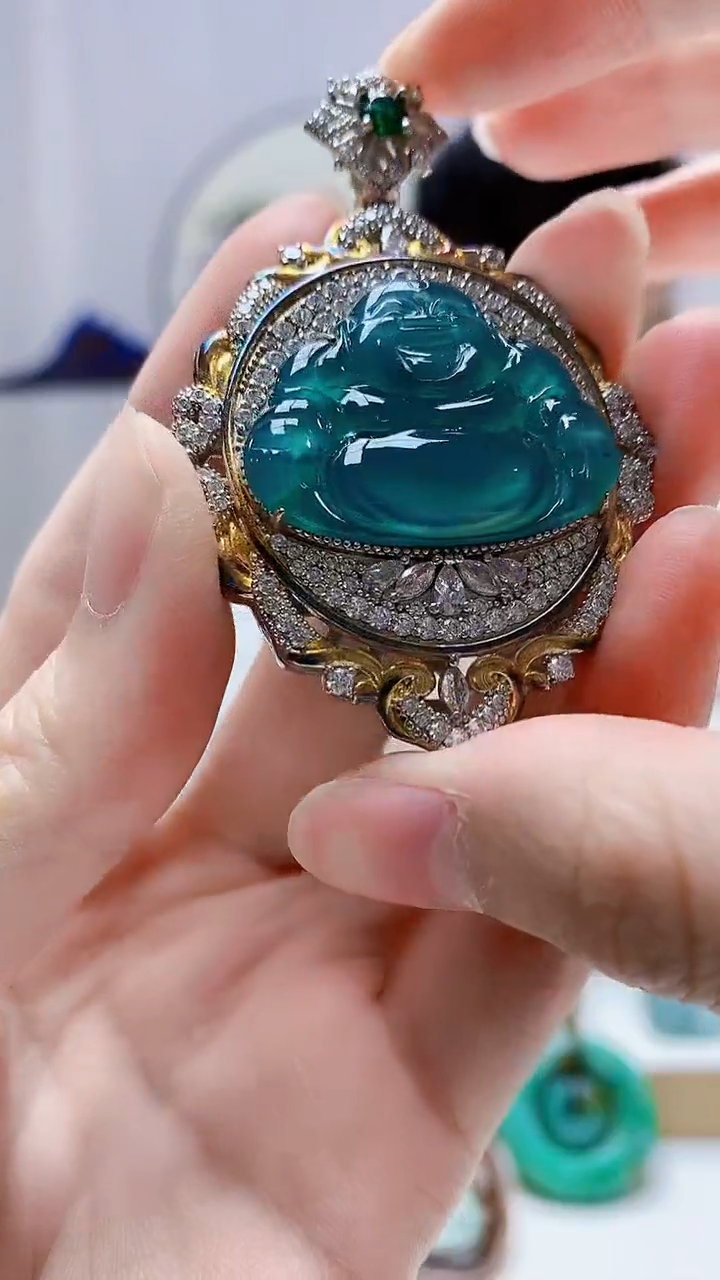 未镶嵌定制翡翠茗***^4917zm-毛货挂件