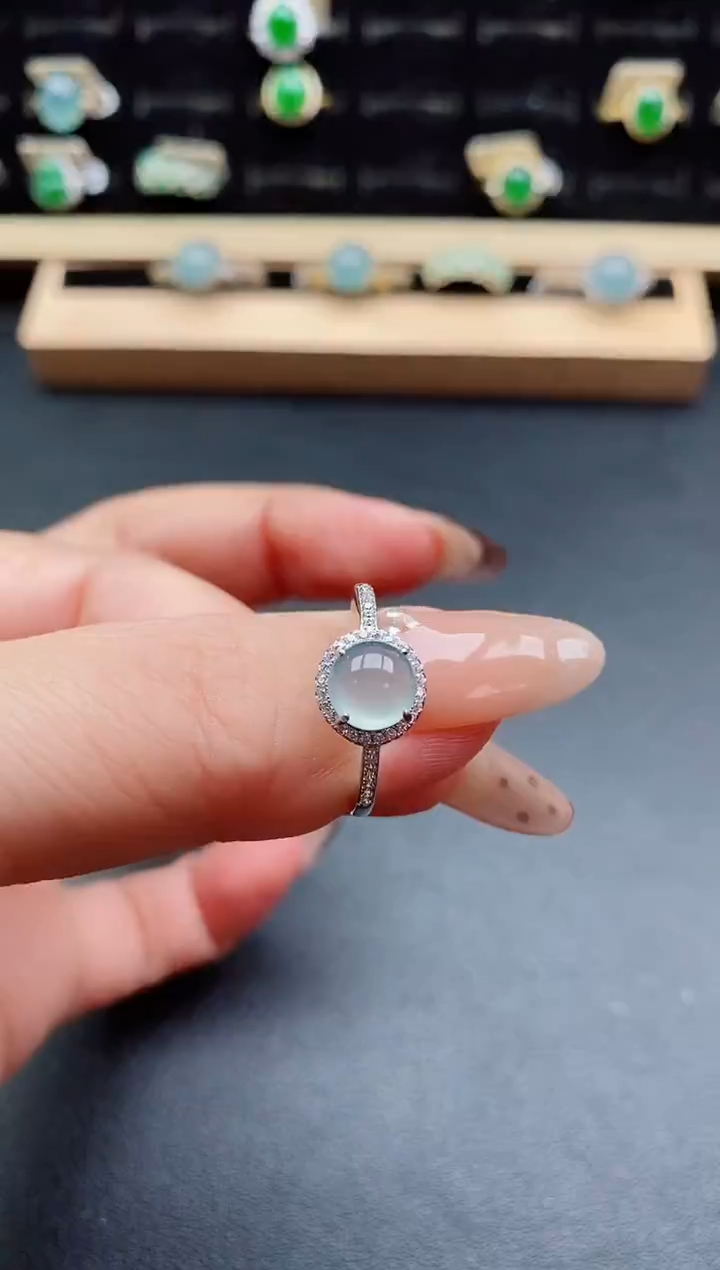 银S925镶嵌戒指翡翠1