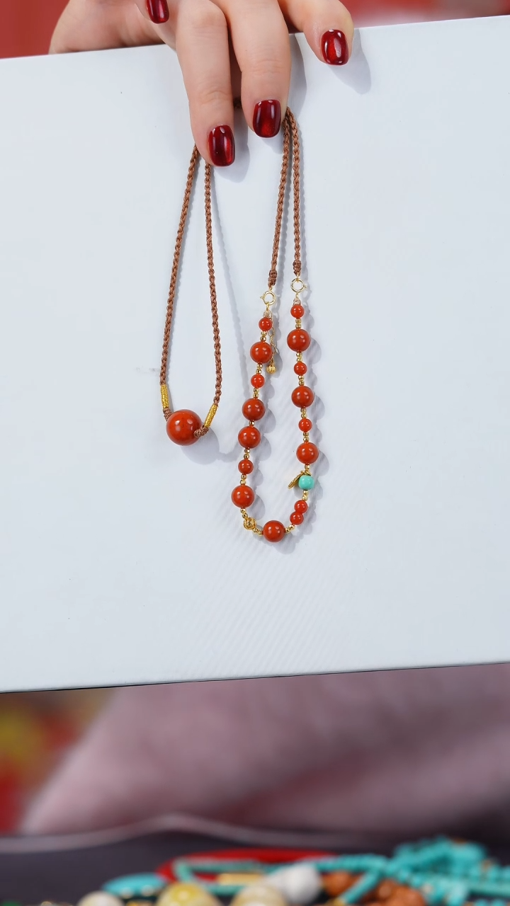【闪购商品】南红玛瑙项链18K金镶嵌1