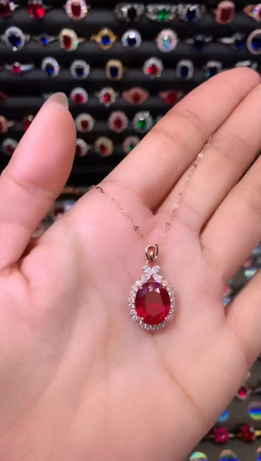 【闪购商品】红宝石吊坠(赠链)银S925镶嵌1