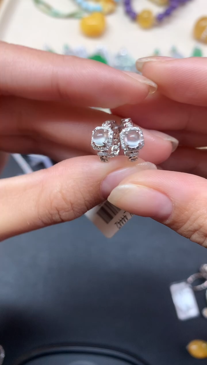 【闪购商品】翡翠耳饰18K金镶嵌耳饰A302|2680