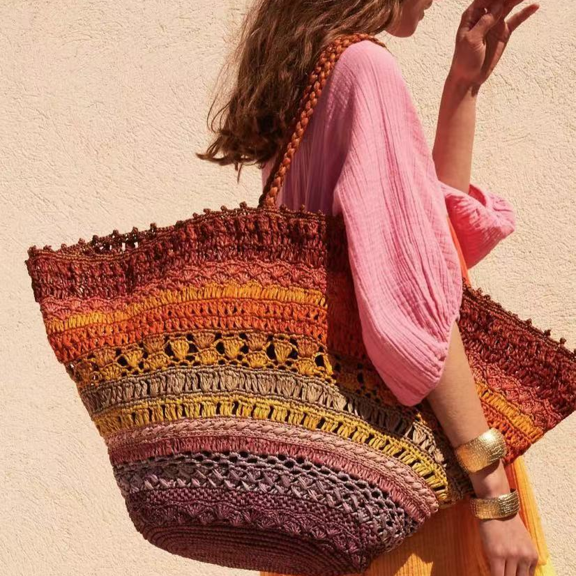 400-499号-XR20250526拉菲草编织包包非洲厂家进口手工制作