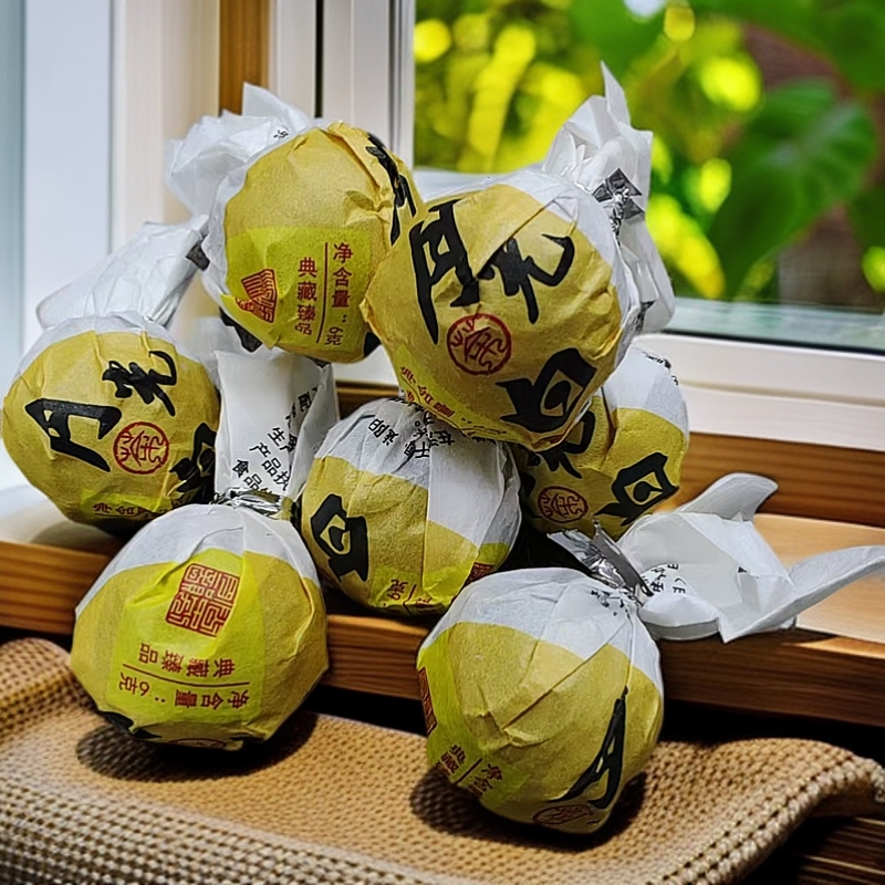开明古韵 友茶喝月光白白茶龙珠一公斤