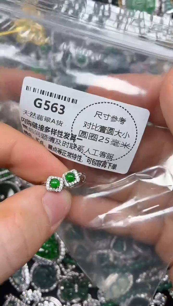 颈饰未镶嵌翡翠G563耳扣